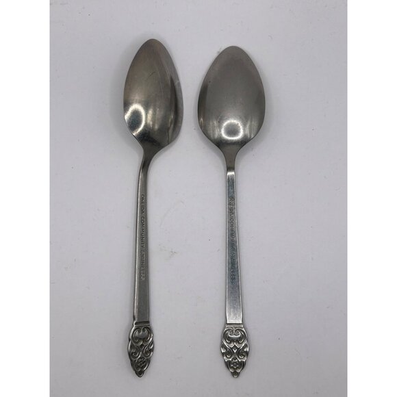 Oneida Silver Vinland Stainless Steel Teaspoon Set Of 2 Discontinued Pattern - Picture 3 of 3